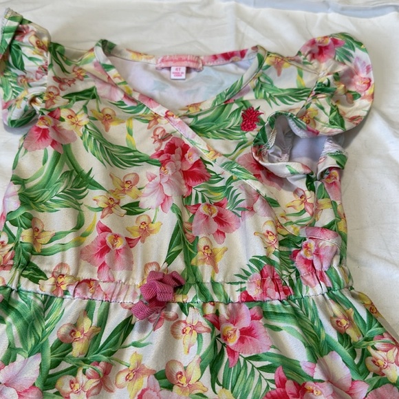 Tommy Bahama Floral Kids Dress ruffle bottom Size 4T - Picture 2 of 7